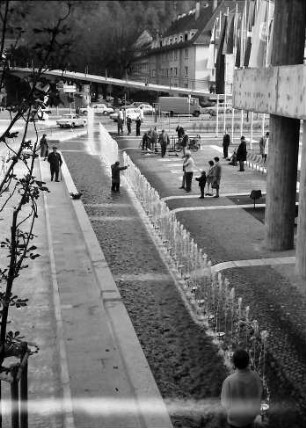 Freiburg: Springbrunnen vor dem Karlshof, von oben