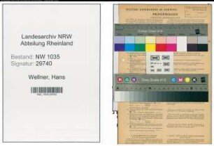 Entnazifizierung Hans Wellner , geb. 19.05.1922 (Kaufmann)