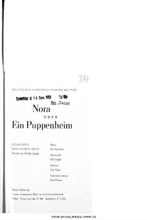 Nora oder Ein Puppenheim