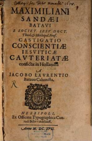 Castigatio conscientiae jesuiticae
