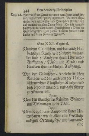 Das XXI. Capittel.