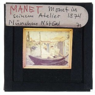 Manet, Monet in seinem schwimmenden Atelier