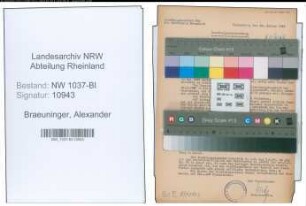 Entnazifizierung Alexander Braeuninger , geb. 01.05.1891 (Prokurist)