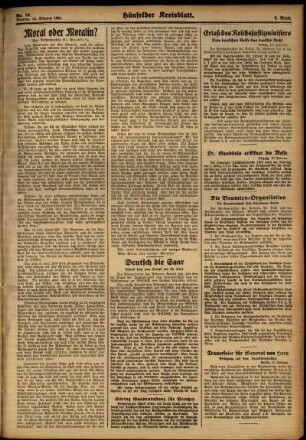 Zweite Ausgabe vom Montag, den 12. Februar 1934.