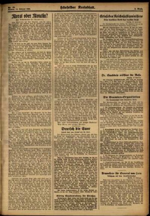 Zweite Ausgabe vom Montag, den 12. Februar 1934.