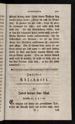 201-214, 35. Judas bereuet seine That. - 36. Judas nimmt sich aus Verzweiflung selber das Leben.