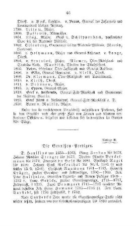 Anlage E. Die Garnison-Prediger