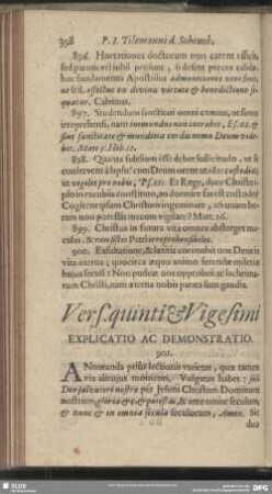 Vers. quinti & Vigesimi Explicatio Ac Demonstratio