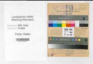 Entnazifizierung Walter Fricke , geb. 16.01.1912 (Dentist)
