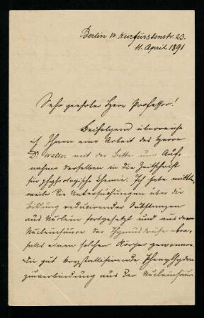 Berlin, 11.04.1891.