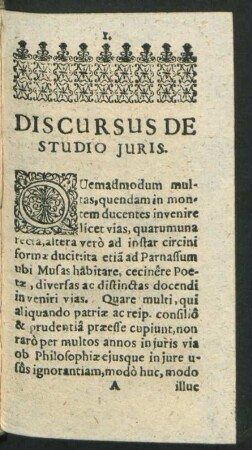 Discursus De Studio Iuris.