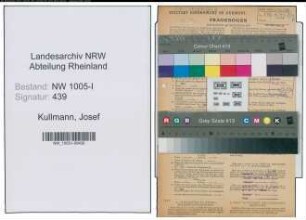 Entnazifizierung Josef Kullmann , geb. 20.12.1910 (Schreiner)