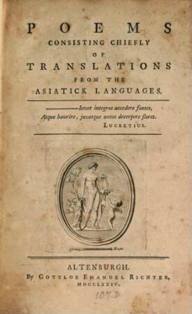 Poems : consisting chiefly of translations from the asiatick languages