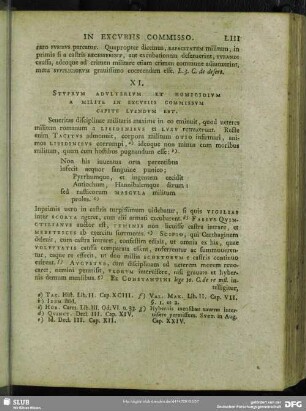 XI. Stuprum Adulterium Et Homicidium A Milite In Excubiis Commissum Capite Luendum Est