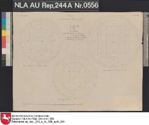 Schnitte von technischen Details der neuen Mühle bei PEWSUM Zeichnung von Westphal Papier Format 48,9x37,3 M 1:13