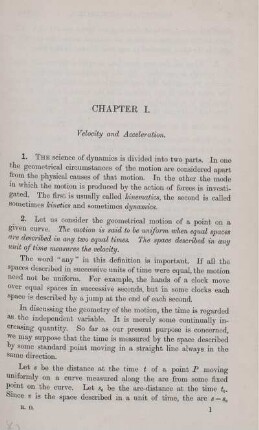 Chapter I - V. Elementary Considerations. Motion in Projectiles. Constrained Motion in two Dimensions.