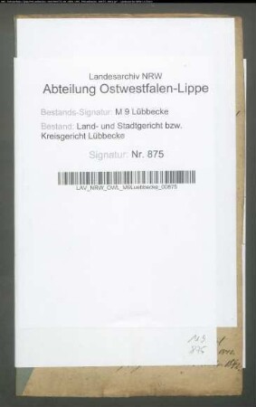 Erblasser: Meinsen, Wilhelm Christian: Erbschaftsregulierung