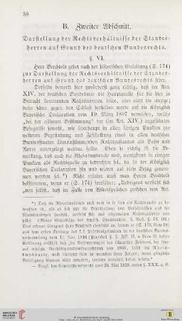 B. Zweiter Abschnitt: Darstellung der Rechtsverhältnisse der Standesherren auf Grund des deutschen Bundesrechts