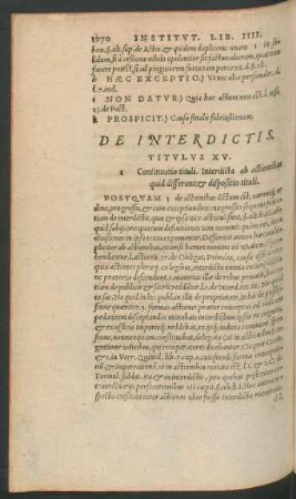 De Interdictis. Titulus XV.