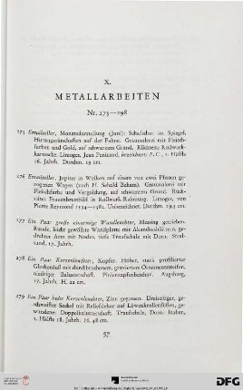 X. Metallarbeiten (Nr. 275-298)