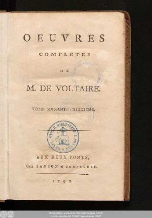 Tome Soixante-Deuxieme = Dictionnaire Philosophique, Tome XI.: Oeuvres Completes De M. De Voltaire