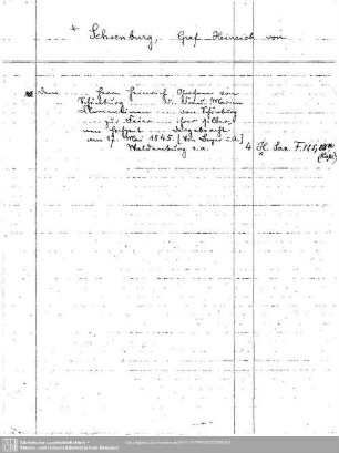 Schoenburg, Graf Heinrich