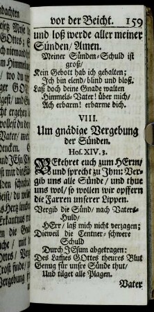 VIII. Um gnädige Vergebung der Sünden
