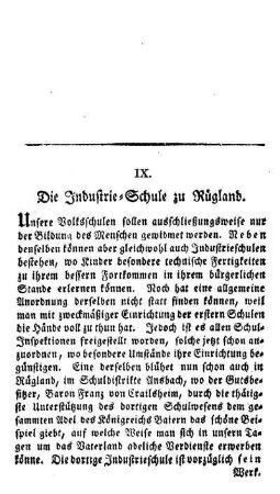 Die Industrie-Schule zu Rügland im Rezatkreise