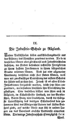 Die Industrie-Schule zu Rügland im Rezatkreise
