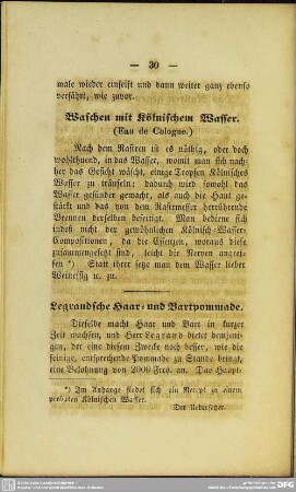 Waschen mit kölnischem Wasser
