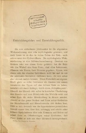 Von Darwin bis Nietzsche : Ein Buch Entwicklungsethik