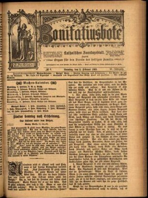 Erste Ausgabe vom Sonntag, den 05. Februar 1905.