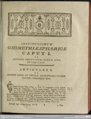 Caput I. De Arcubus Circulorum, Eorum Situ, Et Concursu