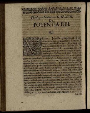 Cap. XVII. De Potentia Dei.