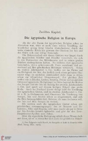 Zwölftes Kapitel: Die ägyptische Religion in Europa