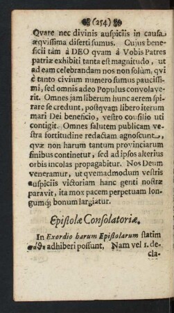 Epistolae Consolatoriae.