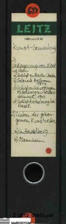 Auslagerung von Kunstwerken und Rückführung ausgelagerter Kunstwerke nach Kriegsende