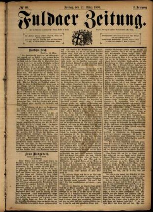 Ausgabe vom Freitag, den 21. März 1890.