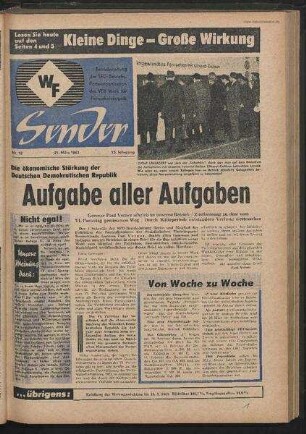 Betriebszeitung 'WF-Sender', Nr.12/1963 (21. März 1963)