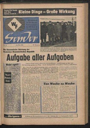 Betriebszeitung 'WF-Sender', Nr.12/1963 (21. März 1963)