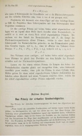 Drittes Kapitel. Das Prinzip der virtuellen Geshwindigkeiten.