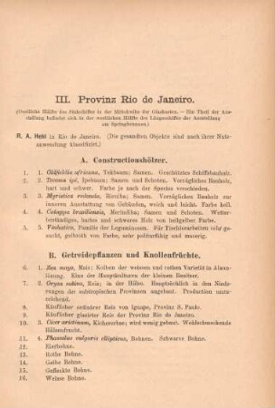 III. Provinz Rio de Janeiro