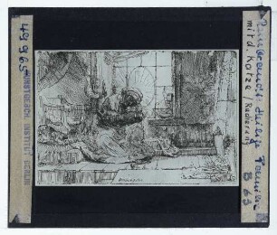 Rembrandt, Heilige Familie mit Katze und Schlange (Radierung B063) (Expl. Washington NGA 1941.3.13)