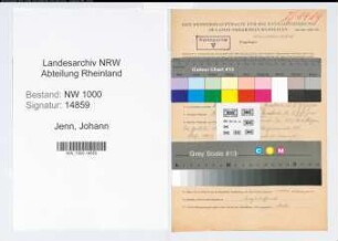 Entnazifizierung Johann Jenn, geb. 09.09.1901 (Verw.Beamter)