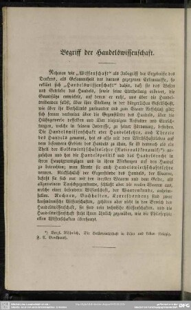 Begriff der Handelswissenschaft