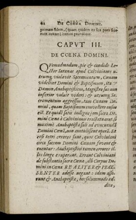 Caput III. De Coena Domini.