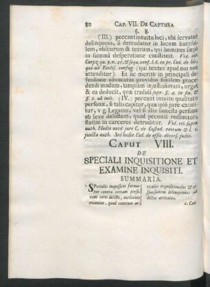 Caput VIII. De Speciali Inquisitione Et Examine Inquisiti