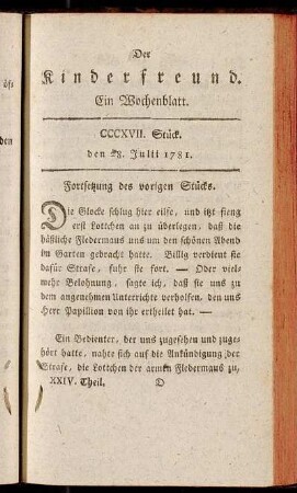 CCCXVII. Stück. den 28. Julii 1781