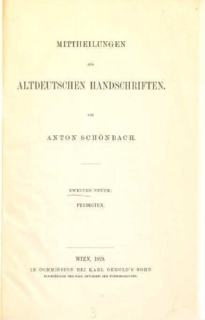 Mittheilungen aus altdeutschen Handschriften. 2