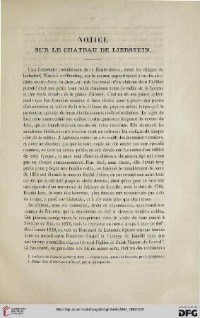 2.Ser. 3.1864/65: Notice sur le château de Liebstein